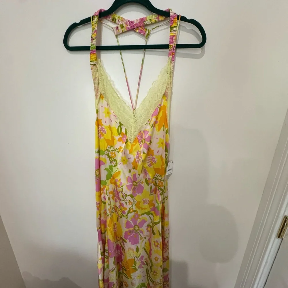 Free People A Bloom Floral Maxi slip in Yellow and Pink - Picture 7 of 10
